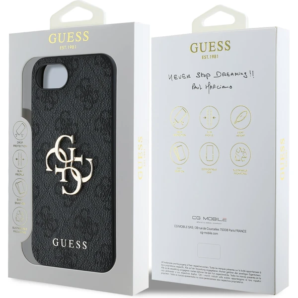 Guess PU 4G Metal Logo kryt iPhone 17e/16e šedý - Pouzdra - Obrázek 3735f59c7f194090b38dc3092174065b
