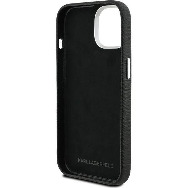 Karl Lagerfeld Grained PU K&CH Heads kryt iPhone 15 černý - Pouzdra - Obrázek 376e227243d44367bef192ef4293727c