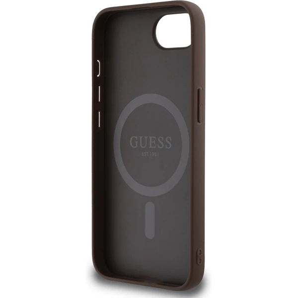 Guess PU Leather 4G Colored Ring MagSafe kryt iPhone 17e/16e hnědý - Pouzdra - Obrázek 3777825247c94fc5bbea5c2859b4f486