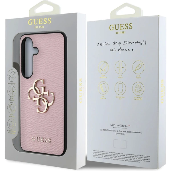 Guess PU Grained 4G Metal Logo kryt Samsung Galaxy S25 růžový - Pouzdra - Obrázek 379f3a4237c044fca8ff75257a52239c