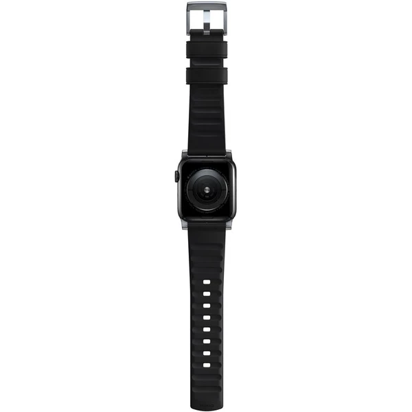 Nomad Active Strap Pro hydrofobní kožený řemínek Apple Watch 49/45/44/42mm černý/stříbrný - Řemínky - Obrázek 37G1000K01
