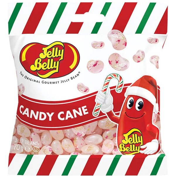 Jelly Belly žvýkací bonbonky s příchutí vánočního lízátka Candy Cane 70 g