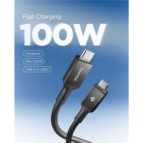 Spigen Essential USB-C/USB-C napájecí kabel 100W 2m černý - Kabely a redukce - Obrázek 37b79850c5574ecb9b3317b022375e0c