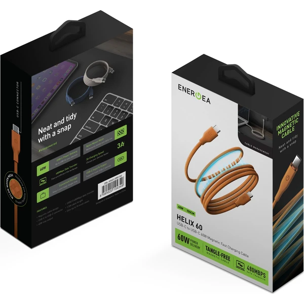 ENERGEA Helix 60W USB-C magnetický kabel (480Mbps), 1,5 m, oranžový - Kabely a redukce - Obrázek 37d9e6bb4ed5451bbd3812c22329ddcf