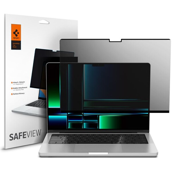 Spigen SafeView Privacy fólie MacBook Pro 14" M3 2024/M2 2023/M1 2021