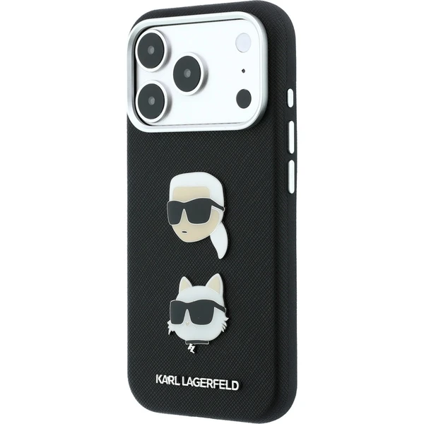 Karl Lagerfeld PU Semi Wrap Saffiano K&CH Heads kryt iPhone 18 Pro černý - Pouzdra - Obrázek 37ed38416d454e65a58626e282d12bff