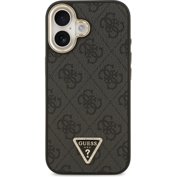 Guess PU Leather 4G Triangle Logo Gold Frame MagSafe kryt iPhone 17 černý - Pouzdra - Obrázek 37f091a7044a4259828222046796bff2