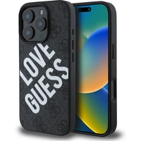 Guess PU Leather 4G Big Love Logo MagSafe kryt iPhone 16 Pro černý - Pouzdra