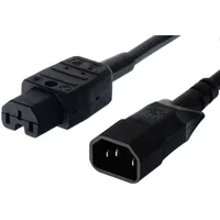 PremiumCord IEC C15/IEC C14 napájecí prodlužovací kabel 250V 2m černý - Kabely a redukce