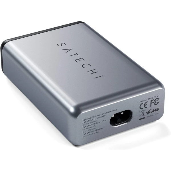 Satechi 75W Dual USB-C PD cestovní nabíječka vesmírně šedý - Nabíječky - Obrázek 387D100301