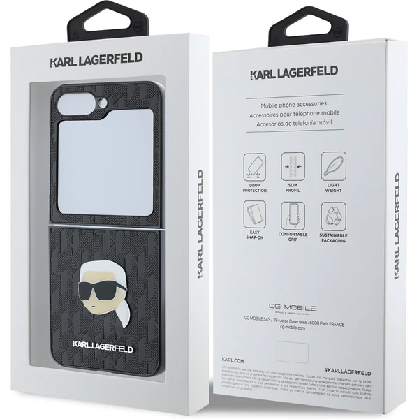 Karl Lagerfeld PU Saffiano Monogram Karl Head kryt Samsung Galaxy Z Flip 6 černý - Pouzdra - Obrázek 38afe977f27a4830aea5fc456e0ac7cf