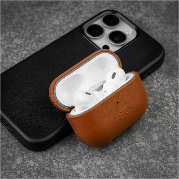 FIXED PodsLeather kožené pouzdro s MagSafe pro Apple AirPods Pro 2 hnědé - Pouzdra - Obrázek 38b9ea7e9c884a118c0a6de72c631baf