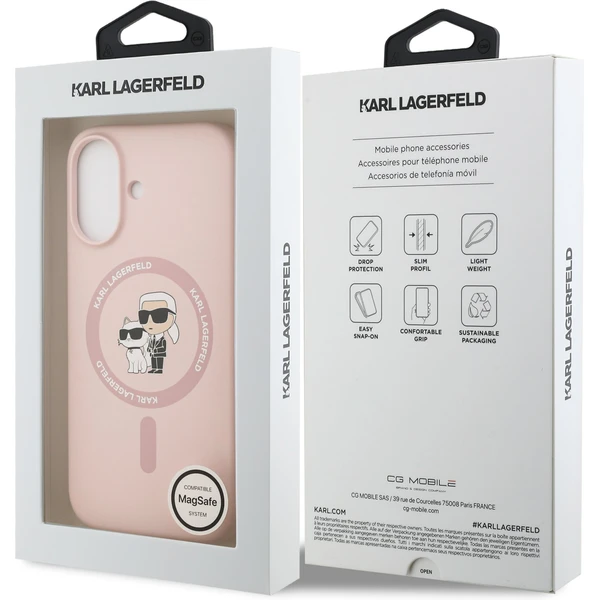 Karl Lagerfeld Liquid Silicone Karl and Choupette MagSafe kryt iPhone 17 růžový - Pouzdra - Obrázek 38ce1a2cba3c4b9ba0474f6f7ab02a96