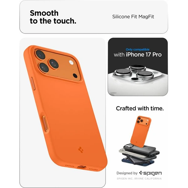 Spigen Silicone Fit MagSafe kryt iPhone 17 Pro cosmic orange - Pouzdra - Obrázek 3912266790614caeade1f083fefe6b0d