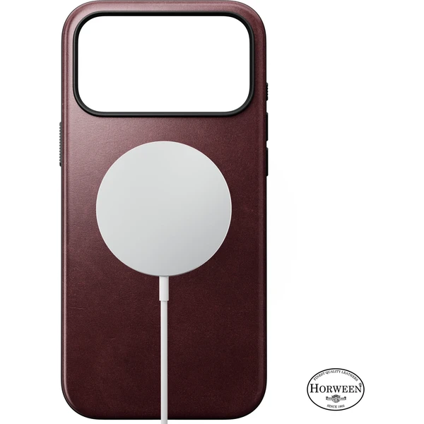 Nomad Modern Leather (Horween) MagSafe kožený kryt iPhone 18 Pro Max Burgundy - Pouzdra - Obrázek 396468252f874d3caa1d3e3d6ede920a