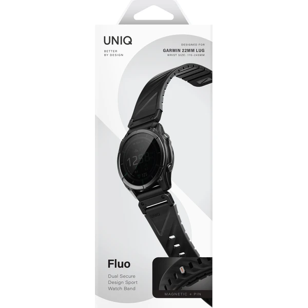 UNIQ Fluo Magnetický řemínek pro Garmin (Quick Release/QuickFit 22 mm) Midnight Black - Řemínky - Obrázek 396e4f7cad1140758e61fa68a5e6a2fc