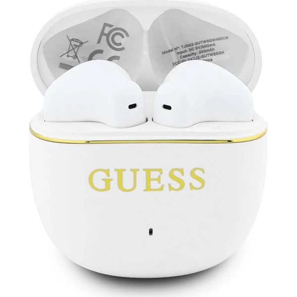 Guess Gold Line Glossy Classic Logo TWS bezdrátová sluchátka bílá - Sluchátka - Obrázek 3973c83e52cf4c14830cb549733dcecb