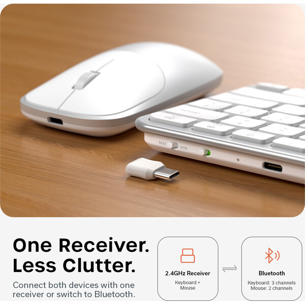 Satechi Slim CEX1 Wireless Combo klávesnice a myš (US English) stříbrná - Klávesnicové sety - Obrázek 398b6cb6c8234c6299f9deb62b14b86d