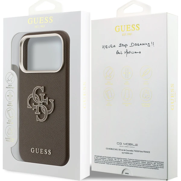 Guess PU Resin Logo kryt iPhone 17 Pro Max hnědý - Pouzdra - Obrázek 39adff590ff7430c86f249005451d644