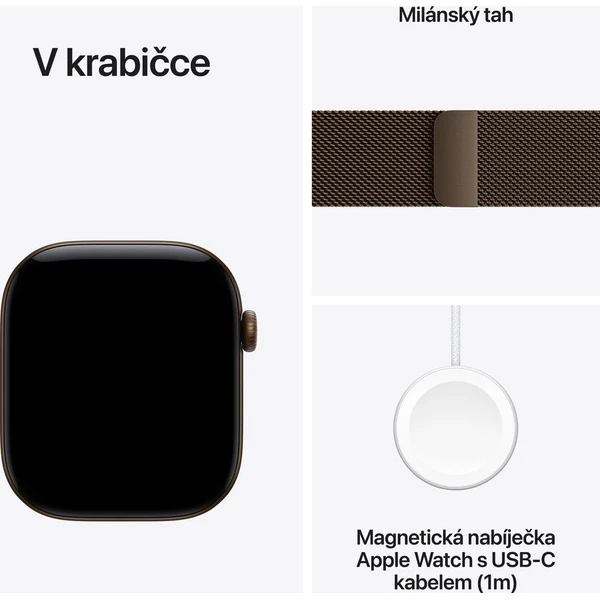 Apple Watch Series 12 Cellular (42mm) Tmavě bronzový hliník s tmavě bronzovým milánským tahem - Chytré hodinky - Obrázek 39b29911d31c46b4b93b496c8e8665f2