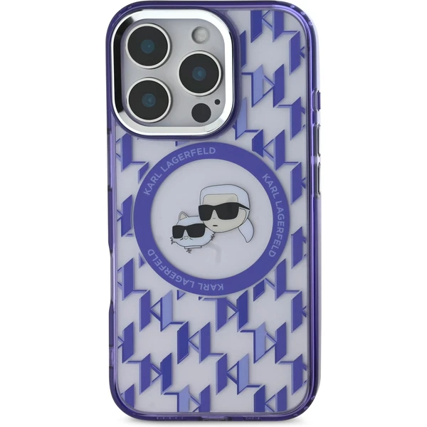 Karl Lagerfeld IML Monogram K&CH Heads MagSafe kryt pro iPhone 16 Pro fialový - Pouzdra - Obrázek 39f8fd685d244d52a36b41bc757ed1d6