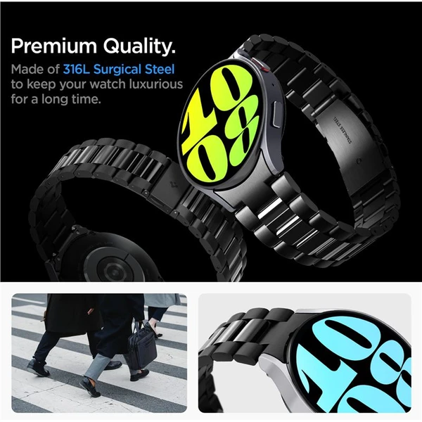 Spigen Modern Fit 316L Band řemínek Samsung Galaxy Watch6 44mm černý - Řemínky - Obrázek 3AV3000N01