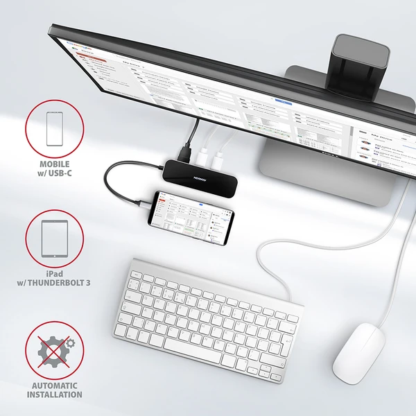AXAGON USB hub 3x USB-A, HDMI, RJ-45 kabel USB-C - Dokovací stanice - Obrázek 3B13G00101