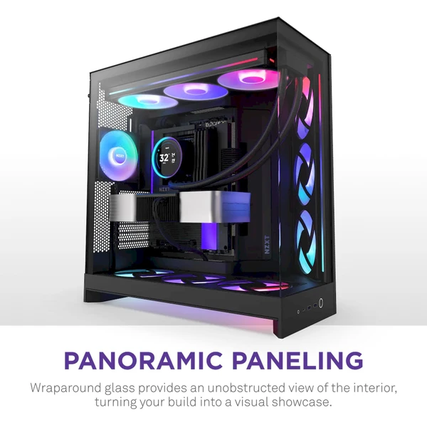NZXT H9 Flow RGB+ černá - Počítačové skříně - Obrázek 3B7K000K01