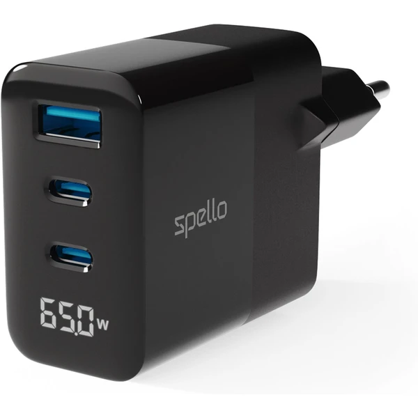 Spello ForceBoost Display GaN 65W nabíjecí adaptér černý - Nabíječky - Obrázek 3BIE000O01