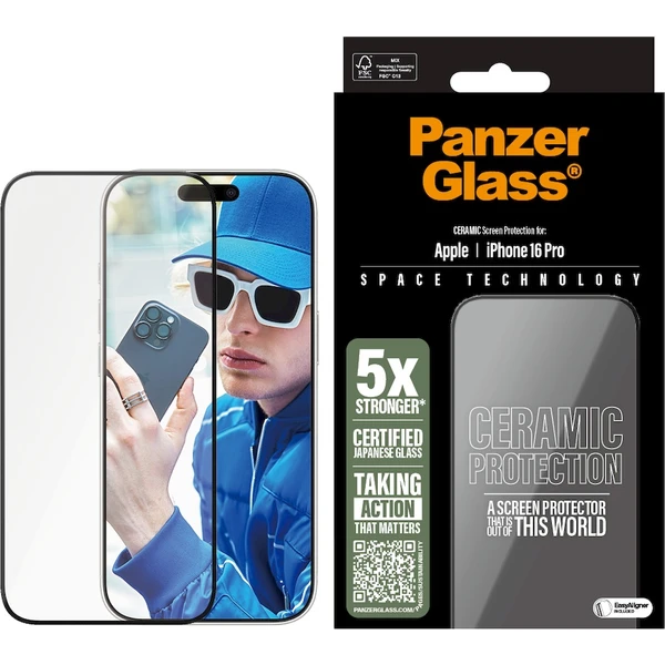 PanzerGlass® Ceramic Apple iPhone 16 Pro s instalačním rámečkem - Ochranné folie a skla - Obrázek 3C08000P01