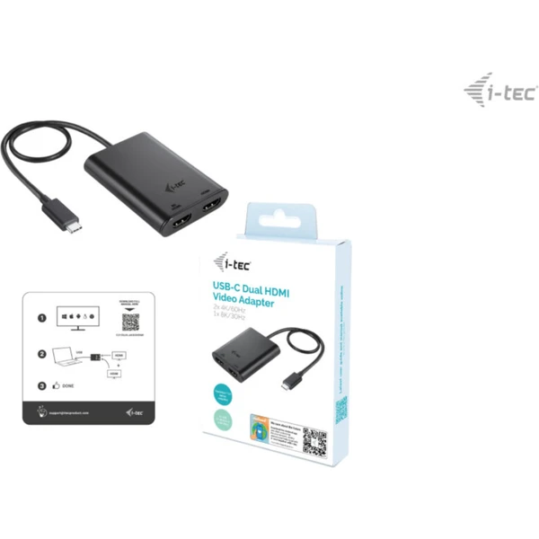 i-tec USB-C/2x HDMI redukce černá - Kabely a redukce - Obrázek 3CAS100501