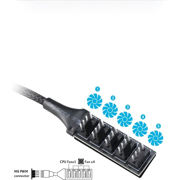 Akasa FLEXA FP5H 5 x PWM z MB PWM - Kabely a redukce - Obrázek 3CBJ000K01