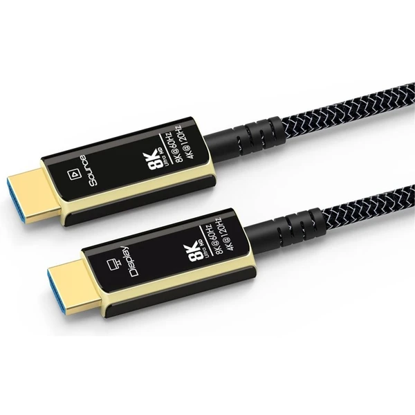 PremiumCord HDMI 2.1/HDMI 2.1 optický kabel s ethernetem 8K 25m černý/bílý - Kabely a redukce - Obrázek 3CR8700301