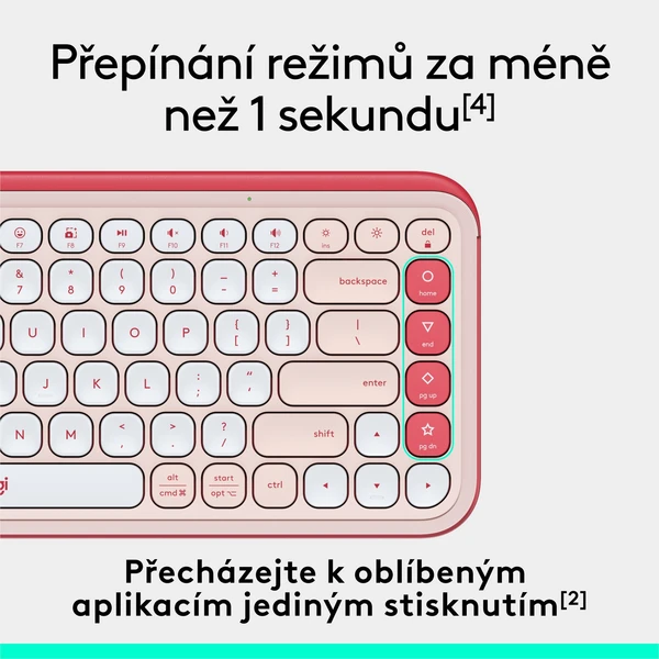 Logitech POP ICON KEYS (US) klávesnice růžová - Klávesnice - Obrázek 3CU8000O01