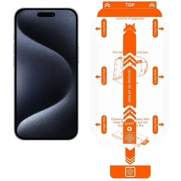 Mobile Origin Orange Screen Guard 2 Pack 2,5D ochranné sklo s aplikátorem iPhone 15 Pro/15 - Ochranné folie a skla - Obrázek 3DJA000601