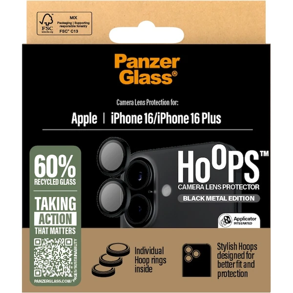 PanzerGlass® HoOps™ Apple iPhone 16/16 Plus černý hliník - Ochranné folie a skla - Obrázek 3E08000P01