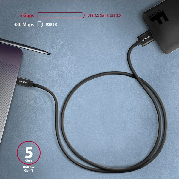 AXAGON kabel Micro USB B - USB-C 1m černý - Kabely - Obrázek 3ED0700301
