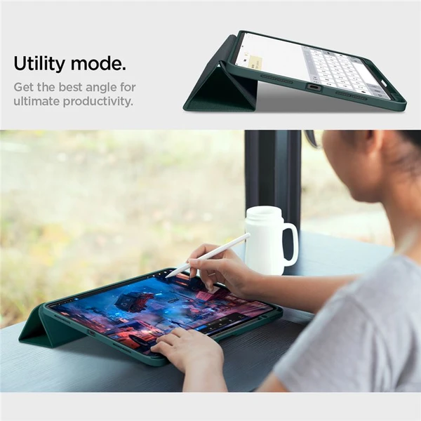 Spigen Urban Fit pouzdro iPad Pro 11" (2025) půlnočně zelené - Pouzdra - Obrázek 3EE5000O01