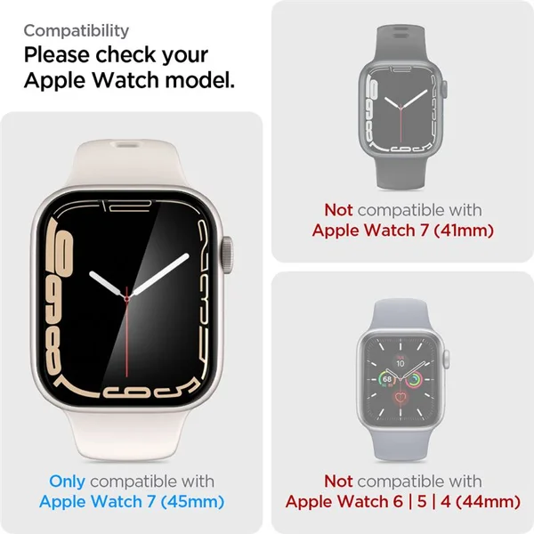 Spigen ProFlex EZ Fit 2 Pack sklo Apple Watch 9/8/7 (45mm) - Ochranné folie a skla - Obrázek 3F3W600301