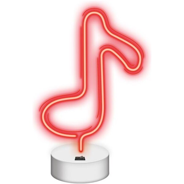 Neolia dekorativní LED neon na stojanu Nota červená