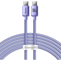 Baseus Crystal Shine Series kabel USB-C/USB-C (100W) 2m fialový - Kabely