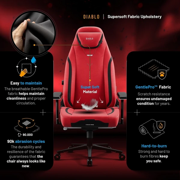Diablo X.Eye Prime Normal Size herní židle červená - Židle - Obrázek 3HCG000K01