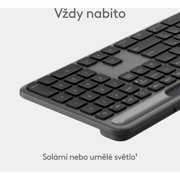 Logitech K980 Signature Slim Solar+ bezdrátová klávesnice černá US - Klávesnice - Obrázek 3IRI000K01