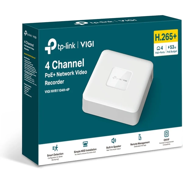 TP-Link VIGI NVR1104H-4P síťový videorekordér - Záznamová zařízení - Obrázek 3JO8G00101