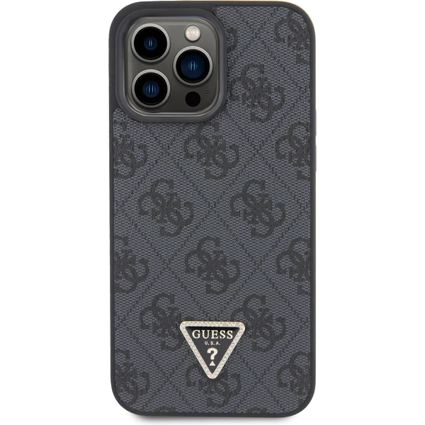 Guess PU 4G Strass Triangle Metal Logo kryt iPhone 15 Pro Max černý - Pouzdra - Obrázek 3KK8000601