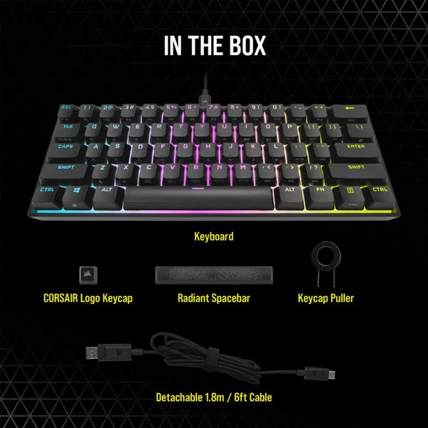Corsair K65 RGB Mini Cherry MX Speed US - Klávesnice - Obrázek 3KKE100501