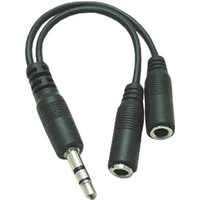 PremiumCord 3,5mm/2x 3,5mm redukce 0,1m černá - Kabely a redukce