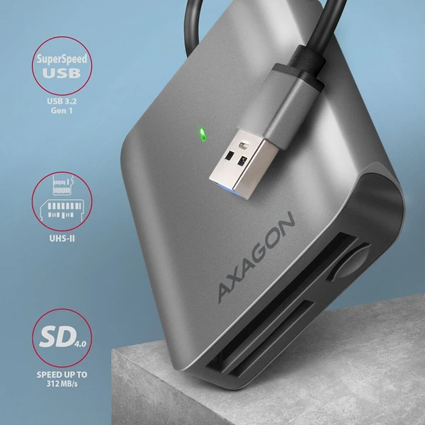 AXAGON CRE-S3 čtečka karet USB-A šedá - Čtečky paměťových karet - Obrázek 3MS6000701