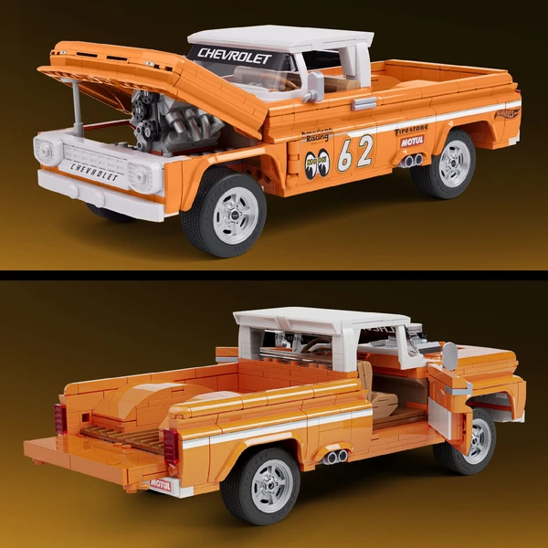 Mattel Brick Shop sestavitelný model Hot Wheels - Custom 62 Chevy Pickup (Elite series) - Stavebnice - Obrázek 3NWG000K01