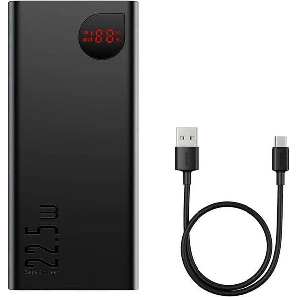 Baseus Power banka Adaman 40000 mAh 22,5W 3x USB-A/micro USB/USB-C černá - Powerbanky - Obrázek 3PS5000N01